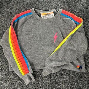 Aviator Nation Bolt Classic Cropped Crew Sweatshirt